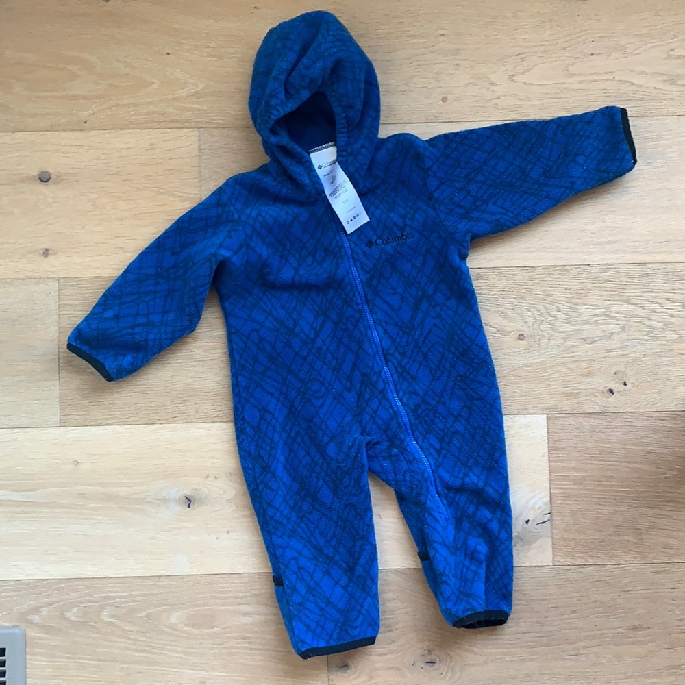 Blue Columbia Fleece Bunting Suit 12 months